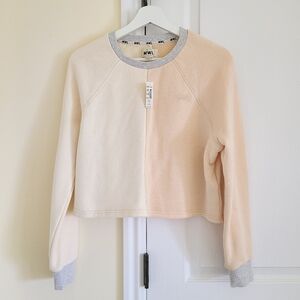 Madewell MWL Airyterry Colorblock Crop Sweatshirt